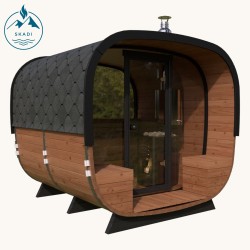 Sauna Extérieur Bois Scandic 240cm avec Terrasse
