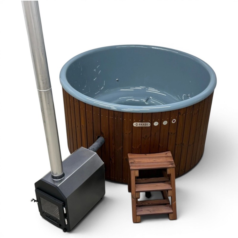 Bain scandinave rond en bois SKADI 200 cm pour 6 à 7 personnes