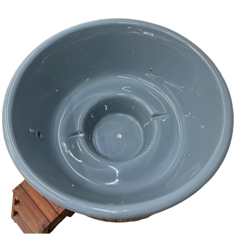 Bain nordique SKADI rond 200 cm avec coque ergonomique et habillage bois