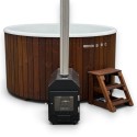 Bain chaud extérieur SKADI 200 cm avec poêle à bois et coque ergonomique