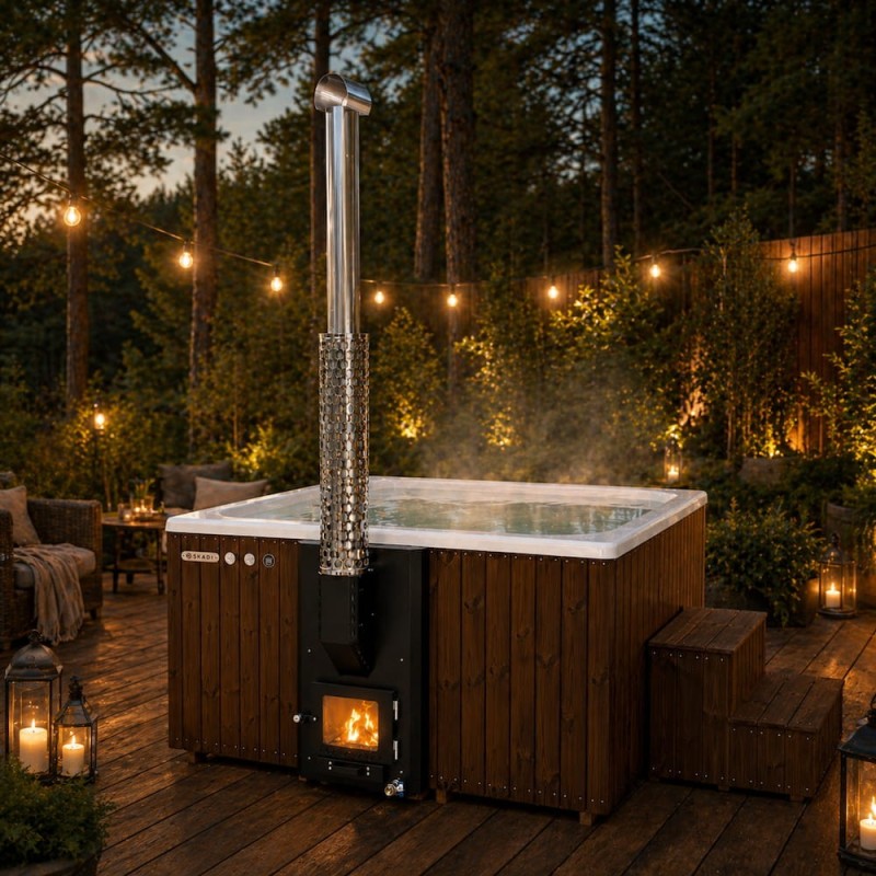 Bain Nordique Carré 205 cm Poêle Intégré | SKADI®