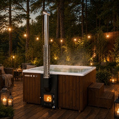 Bain Nordique Carré 205 cm Poêle Intégré | SKADI®
