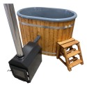 Bain nordique en bois ovale pour 2 personnes