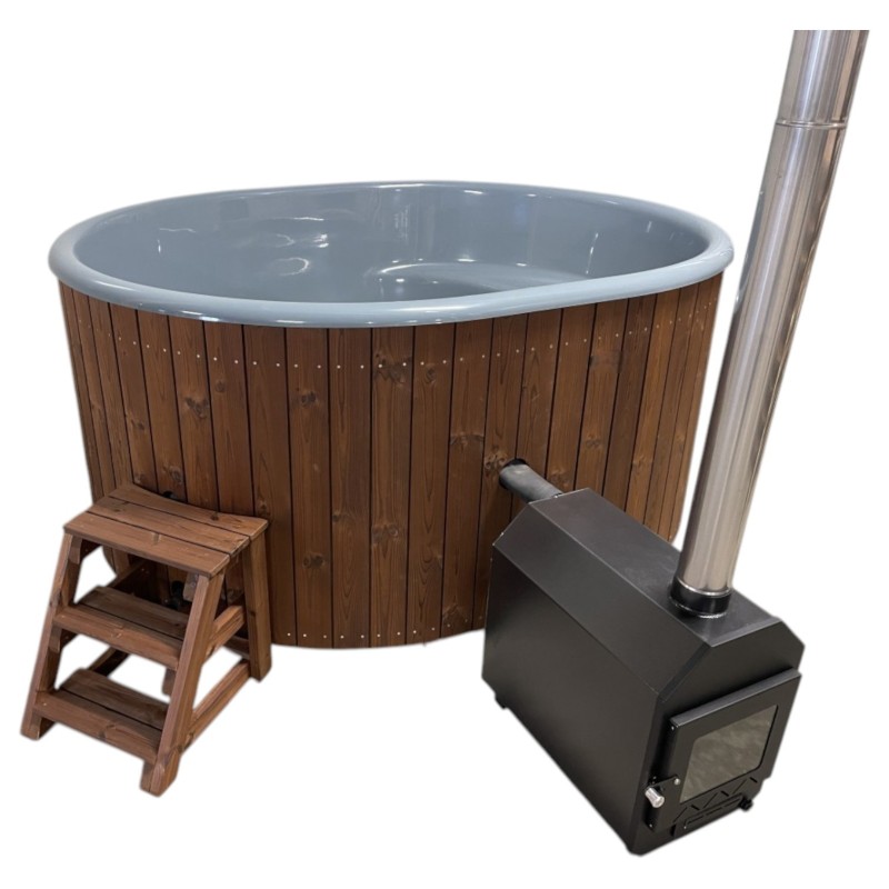 Bain finlandais en bois ovale pour 6 personnes
