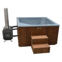 Bain nordique carré en bois