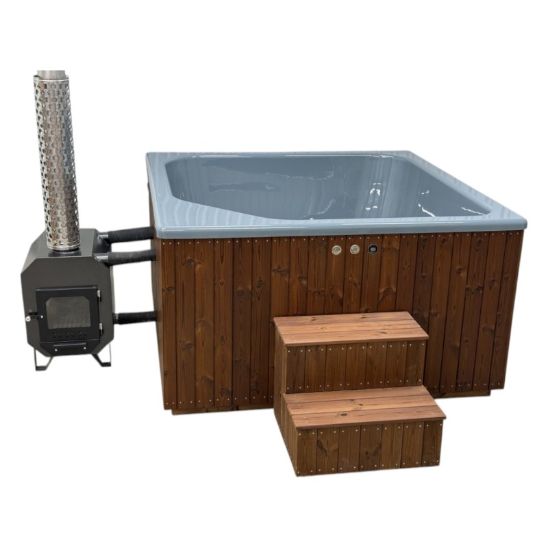 Bain nordique carré en bois