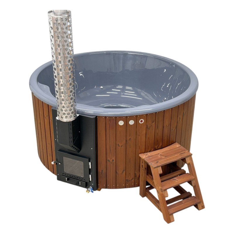 Bain Nordique Rond en bois 200cm Poêle Intégré
