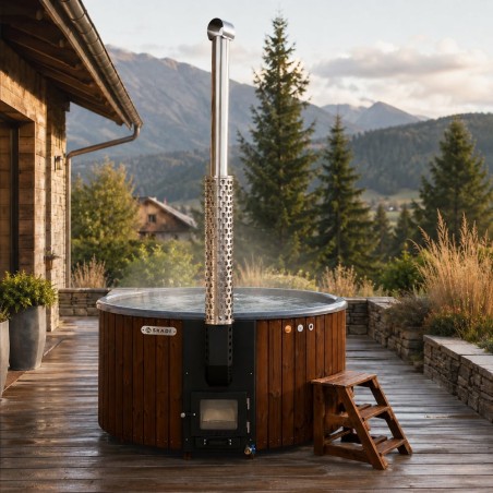 Jacuzzi en bois SKADI® - Spa Nordique 200cm poêle intégré