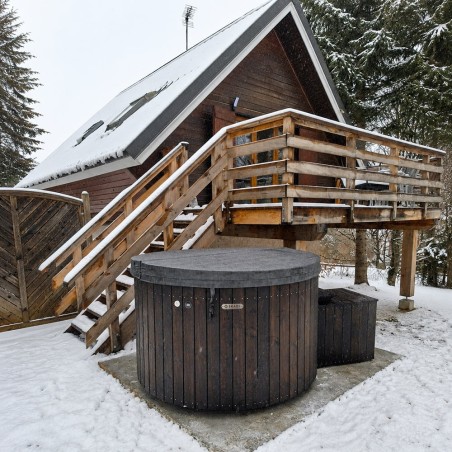 Bain Nordique Rond 175cm Premium SKADI Bois thermotraité Noir