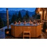 Bain nordique 8 à 9 personnes SKADI - Octogonal - bain finlandais - bain norvegien